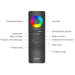 Pilot Mi-Light C5 czarny RGB-CCT - 4 strefy