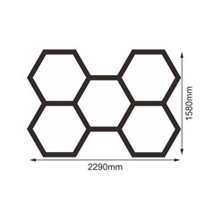 Lampa LED Hexagon 5xHEX 192W 6500K