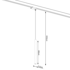 Lampa szynowa wisząca PASTELO czarna 4,5W G9 4000K