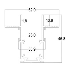 Szyna magnetyczna F-LINE gips-karton 12,5mm czarna - 2 metry