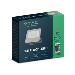 Halogen LED RGBW 6500K V-TAC 30W 2310lm z pilotem