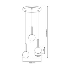 Lampa wisząca mleczne kule Play 3xG9