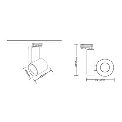 Reflektor szynowy LED 3-fazowy 25W 2700K-4000K czarny