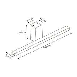 Kinkiet LED nad lustro Artemis złoty 60cm 13,8W 4000K