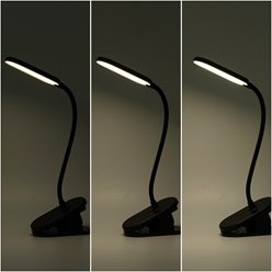 Lampa na biurko LED 2,5W z klipsem i regulacją jasności czarna