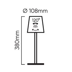 Lampa stołowa LED 3,5W 400lm 3000K żółta 2x2000mAh