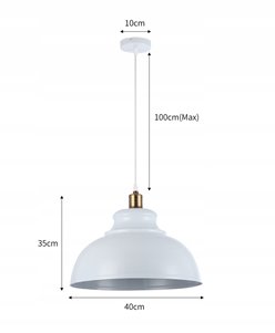 Lampa wisząca 1xE27 Ground z białym kloszem