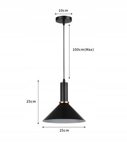 Lampa wisząca 1xE27 Endero z czarnym kloszem