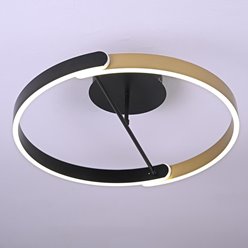 Lampa sufitowa czarno-złoty okrąg Miltao 36W