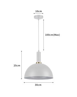 Lampa wisząca 1xE27 Gueno z białym kloszem