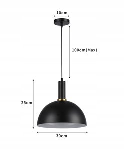 Lampa wisząca 1xE27 Gueno z czarnym kloszem